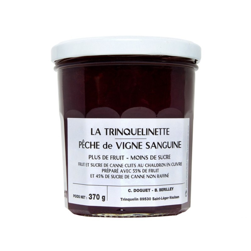 Confiture La Trinquelinette Pêche Vigne Sanguine