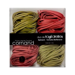 Duo de Tagliatelles Épinard Tomate Betterave Pâtes Cornand