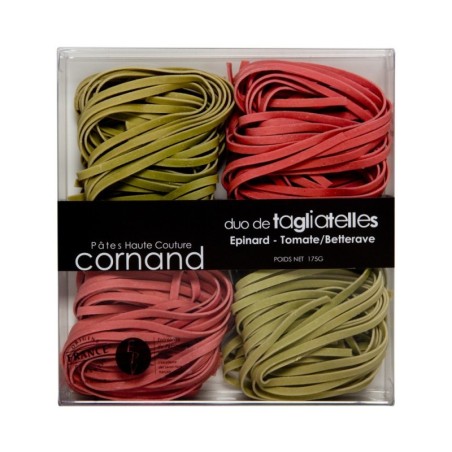 Duo de Tagliatelles Épinard Tomate Betterave Pâtes Cornand